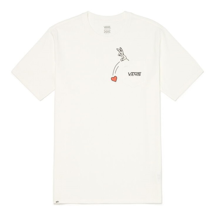 Vans Retro Groove Solide Pocket T-shirt Manches Courtes Marshmallow