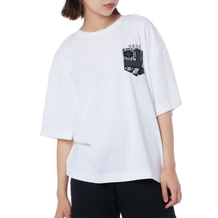 Vans Rose Chemise Courte Poche Bandana Blanc