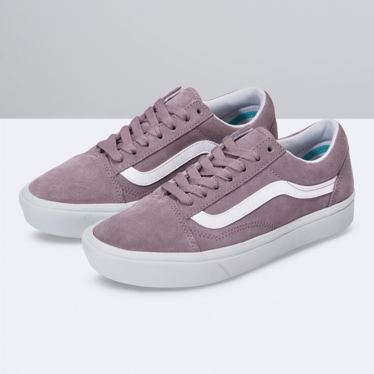 Vans Daim Comfycush Old Skool Violet Colombe-true Blanc