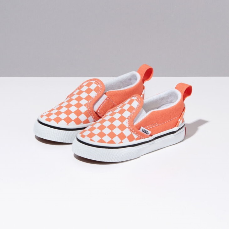Vans Bambin Damier Classique Slip-on V Melon-true Blanc