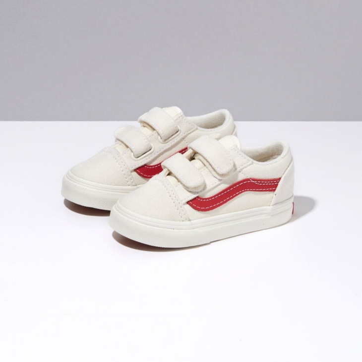 Vans Bambin Old Skool V Marshmallow-racing Rouge