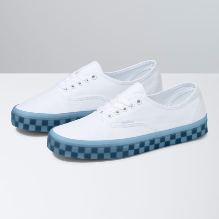 Vans Translucide Authentique Vrai Blanc-bleu Délicat