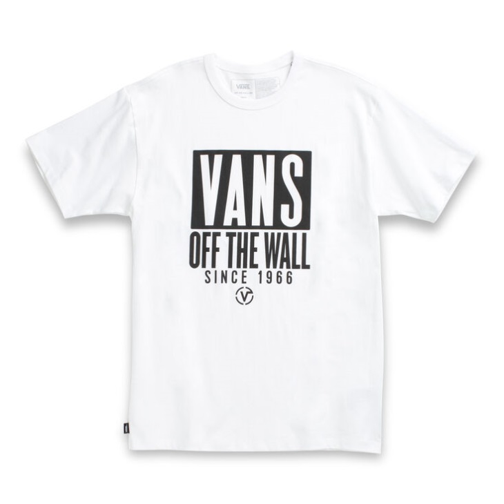 Tee Shirt Vans Type Stack Off The Wall Blanc