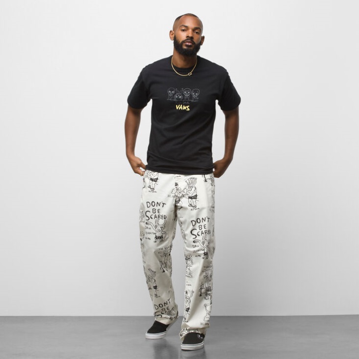 Vans X Daniel Johnston Pantalon Chino Authentique Ample Blanc Antique