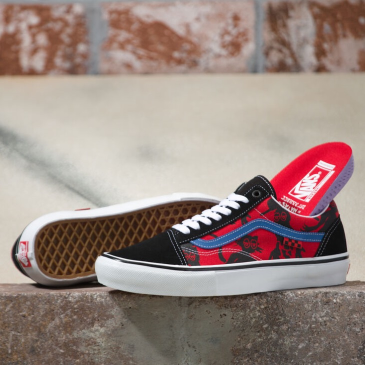 Vans X Krooked Avec Art Par Natas Pour Ray Barbee Old Skool Rouge