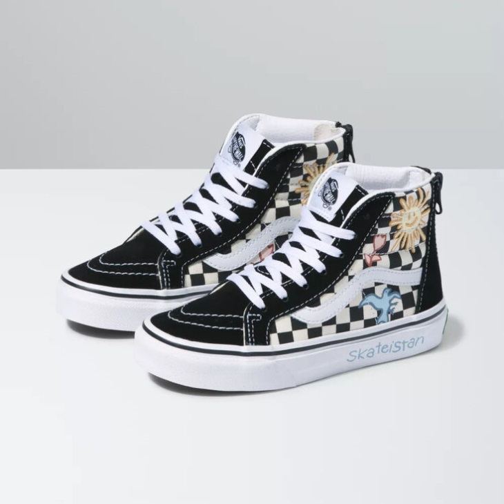 Vans X Skateistan Kids Sk8-hi Zip Damier