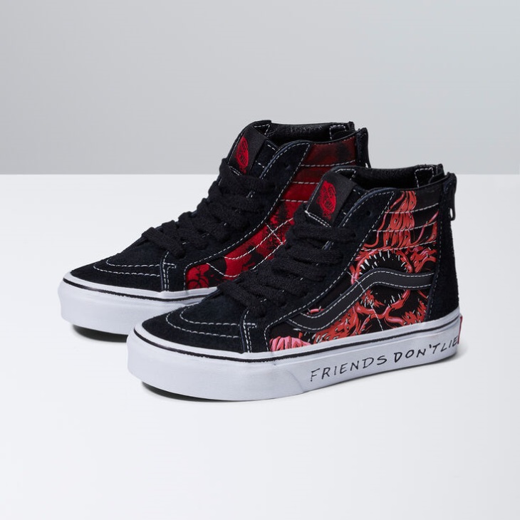 Vans X Choses étranges Enfants Sk8-hi Zip Noir-rouge