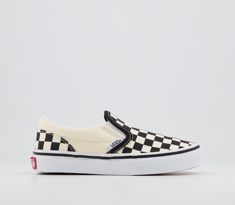 Vans Classic Slip On Baskets Enfant Damier Crème Noir