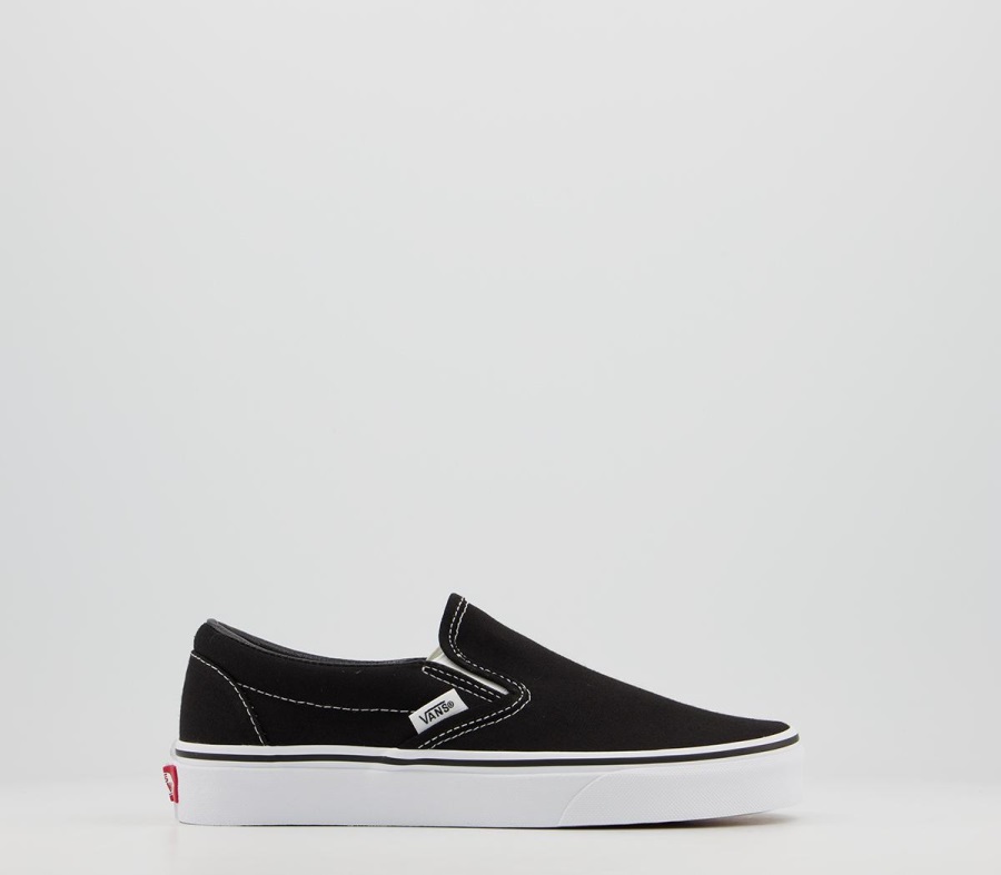 Vans Baskets Classiques à Enfiler Noir Blanc
