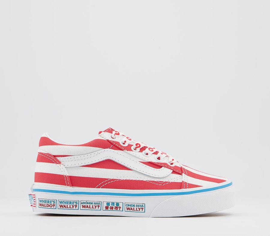 Vans Old Skool Dentelle Enfants Baskets Rayures Internationales