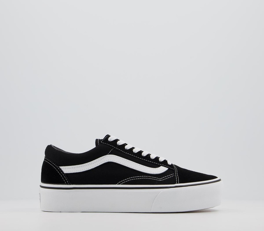 Vans Old Skool Plateforme Formateurs Noir Blanc