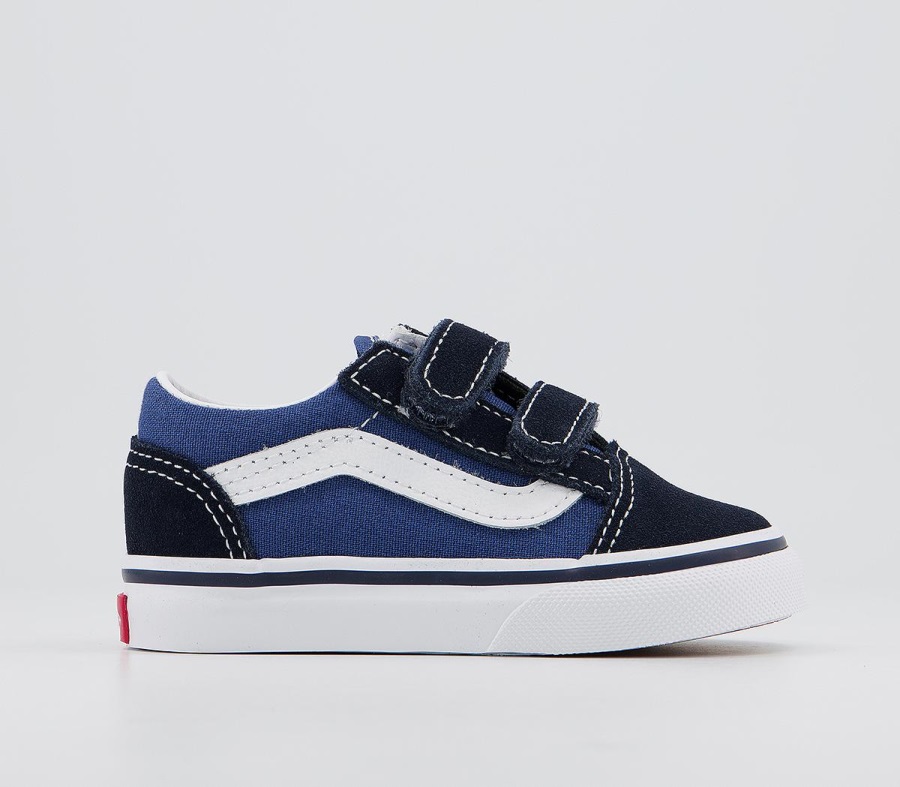 Vans Old Skool Baskets Enfant Bleu Marine True White