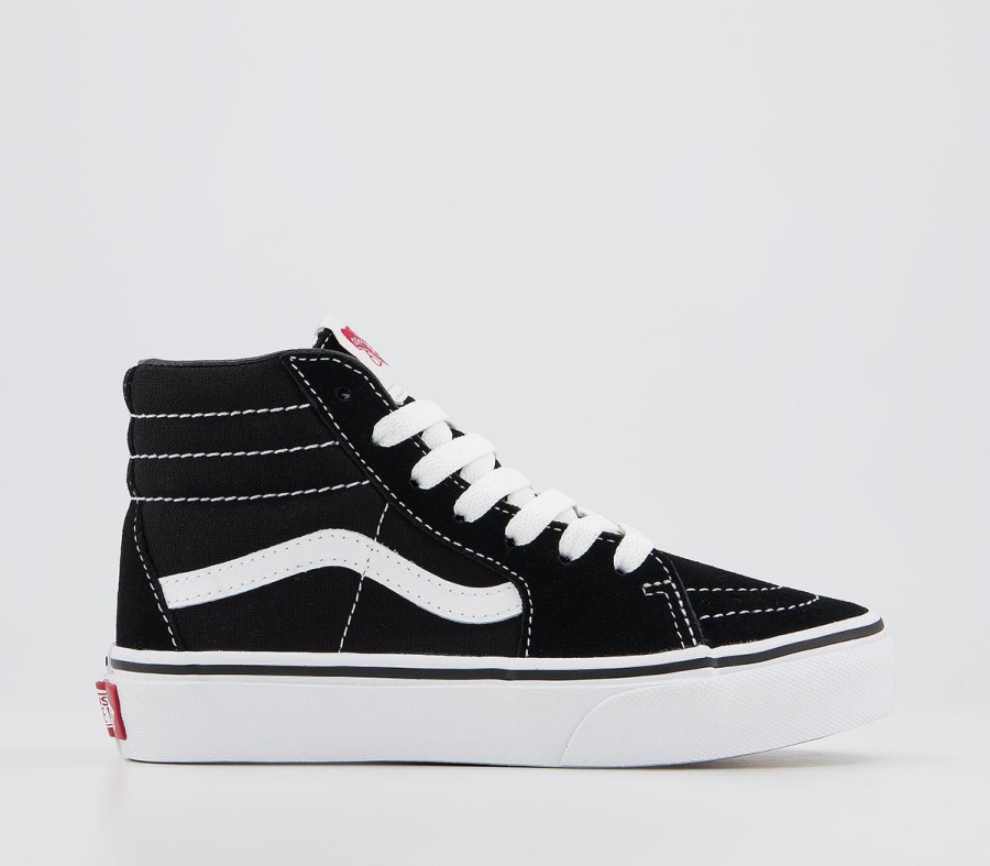 Vans Sk8 Hi Baskets Enfants Noir Blanc