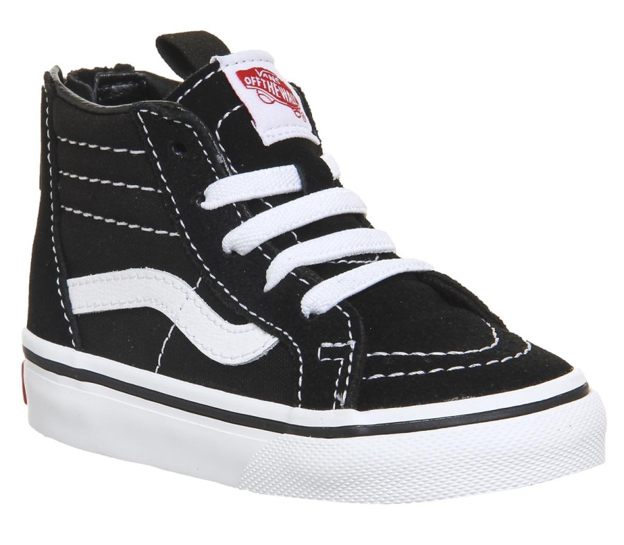 Vans Sk8 Hi Zip Bambin Noir Blanc