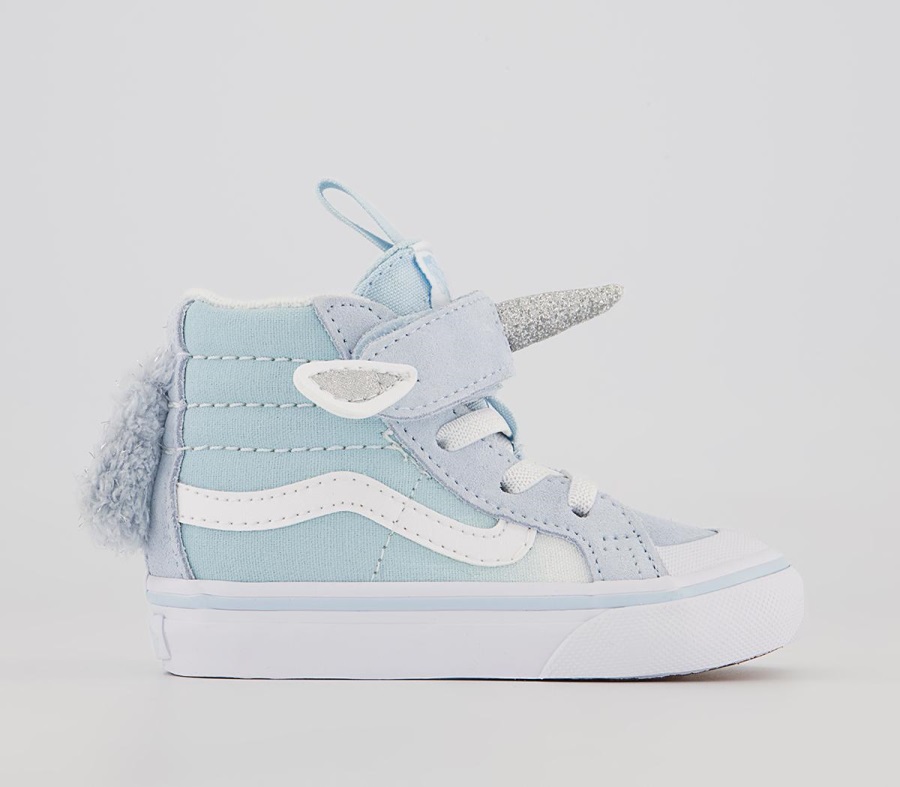Vans Sk8 Mid Reissue Baskets Pour Tout-petits Licorne Bleu Délicat