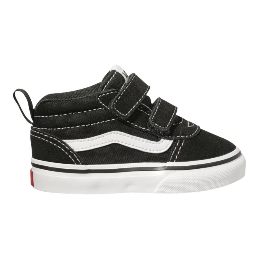 Vans Enfant Bambin Ward V Chaussures De Skate Baskets Garçon Mi-haut Noir-blanc
