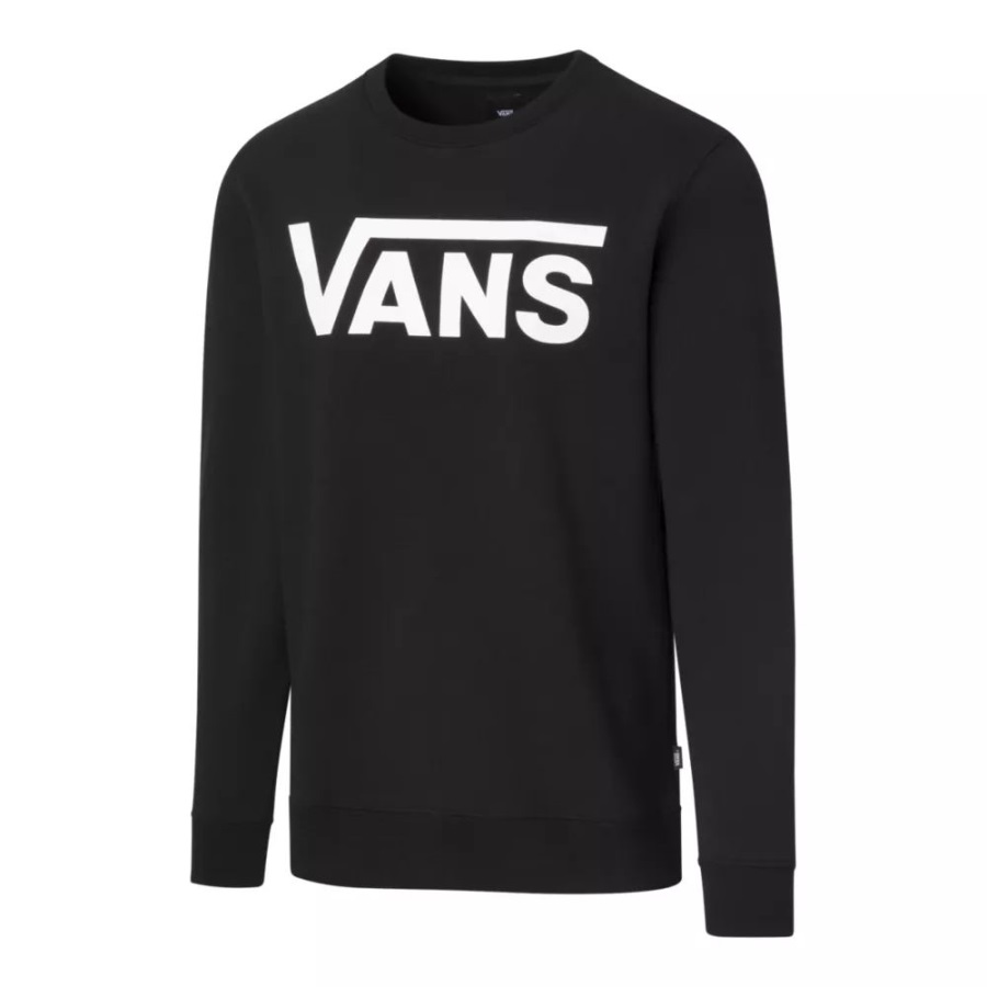 Vans Polaire à Manches Longues Classic Crew Ii Pour Hommes - Noir/blanc Noir Blanc