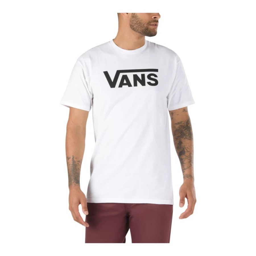 Vans T-shirt Classique Homme Blanc-noir