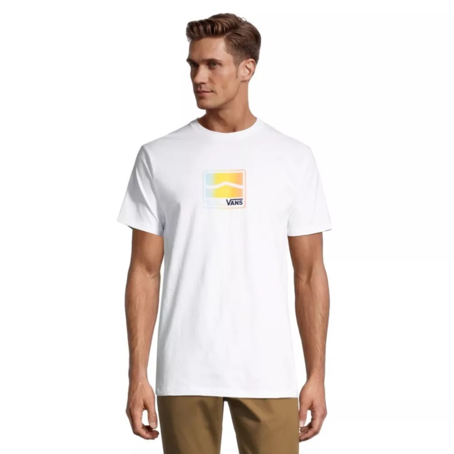 Vans T-shirt Homme Hi Grade Manches Courtes Col Rond Coton Logo Marine