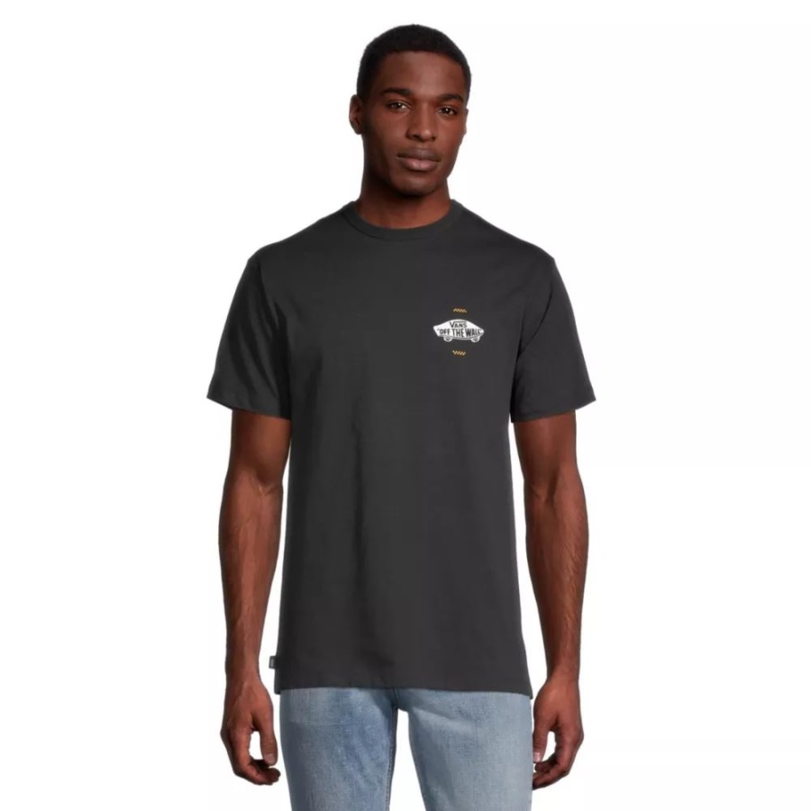 Vans Off The Wall Logo Retour T-shirt Manches Courtes Col Rond Coton Logo Noir