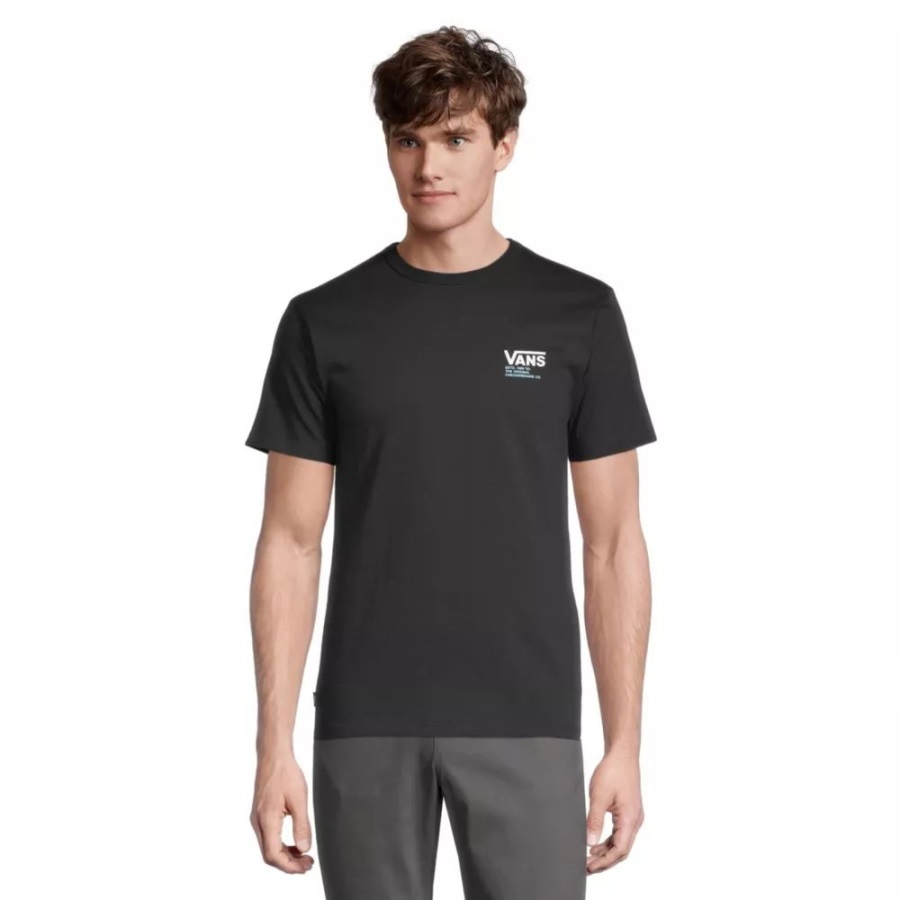 Vans Hommes Off The Wall Og Damier T-shirt Manches Courtes Col Rond Coton Graphique Noir
