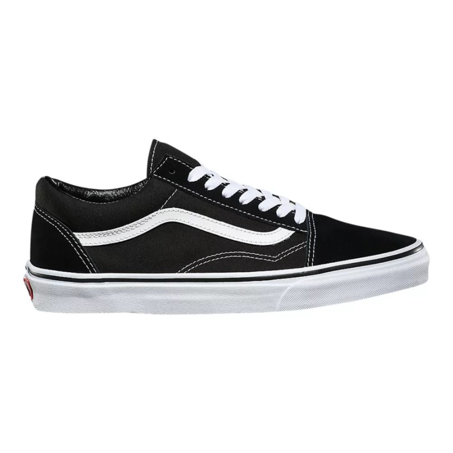Vans Old Skool Chaussures De Skate Homme Baskets Basses Sans Lacet Respirant Noir