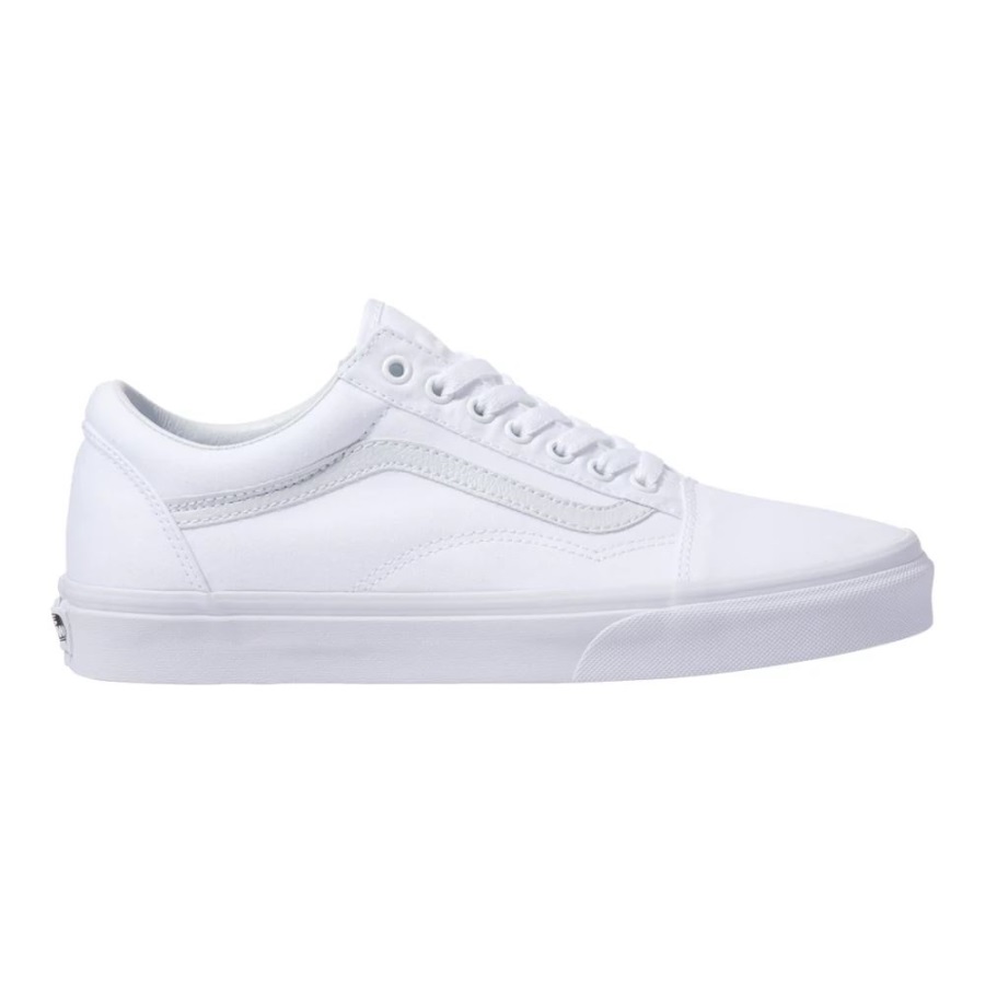 Vans Old Skool Chaussures De Skate Pour Homme Baskets Basses à Enfiler Respirantes Blanc