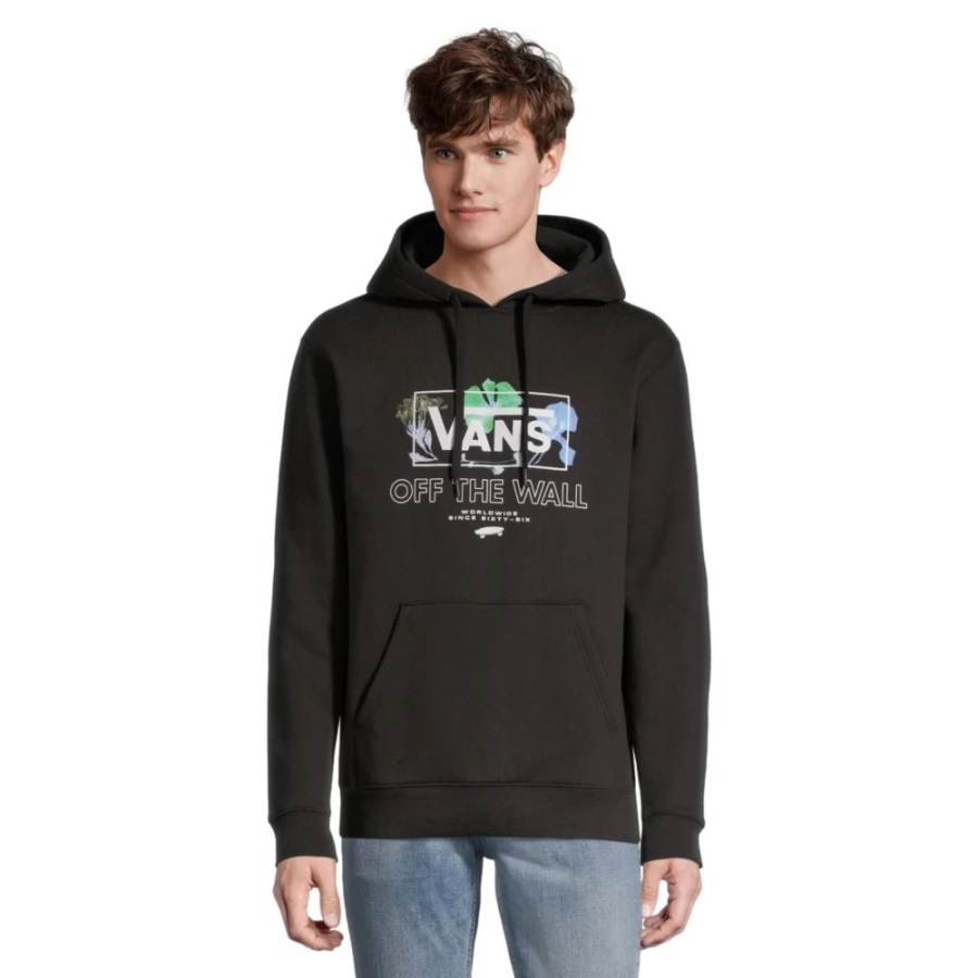 Vans Pull à Capuche Imprimé Floral Pour Hommes Noir