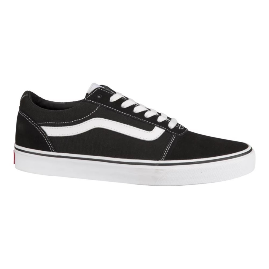 Vans Homme Ward Skate Shoes Baskets Basses Daim Toile Noir-blanc