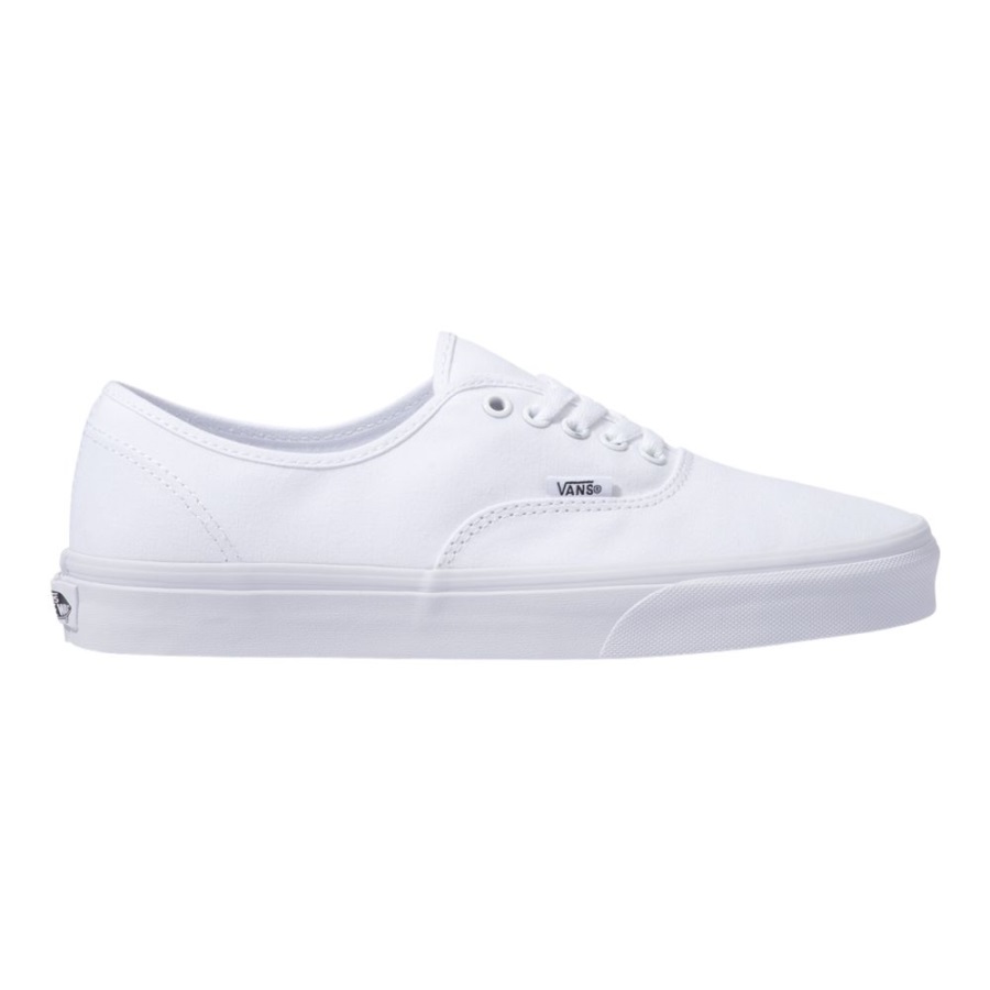 Vans Authentiques Chaussures De Skate Pour Femmes Baskets Basses Casual Blanc-blanc