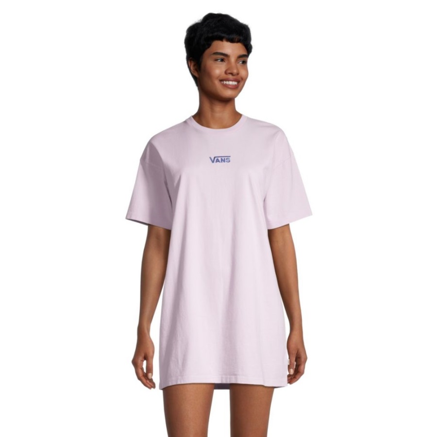 Vans Robe T-shirt Centre Vee Femme Lavande Brouillard