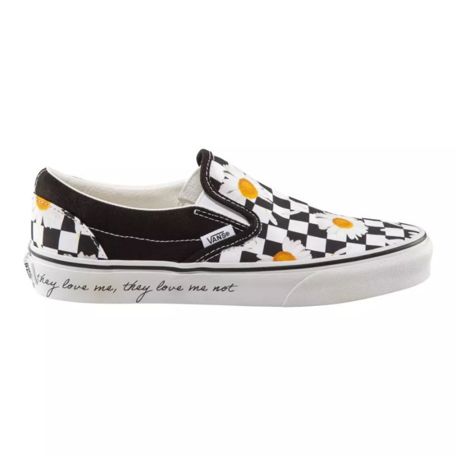 Vans Femme Classique Sans Lacets Love Me Love Me Not Chaussures De Skate Noir
