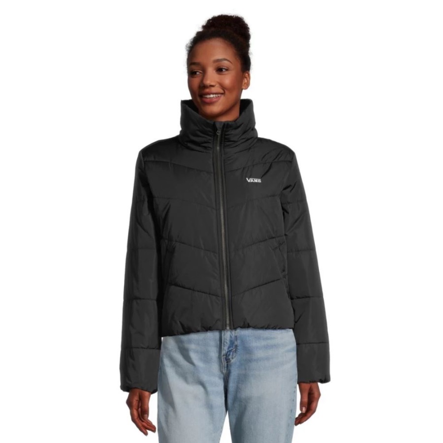 Vans Foundry V Puffer Veste D'hiver Courte Isolée Synthétique Hydrofuge à Pois Léopard