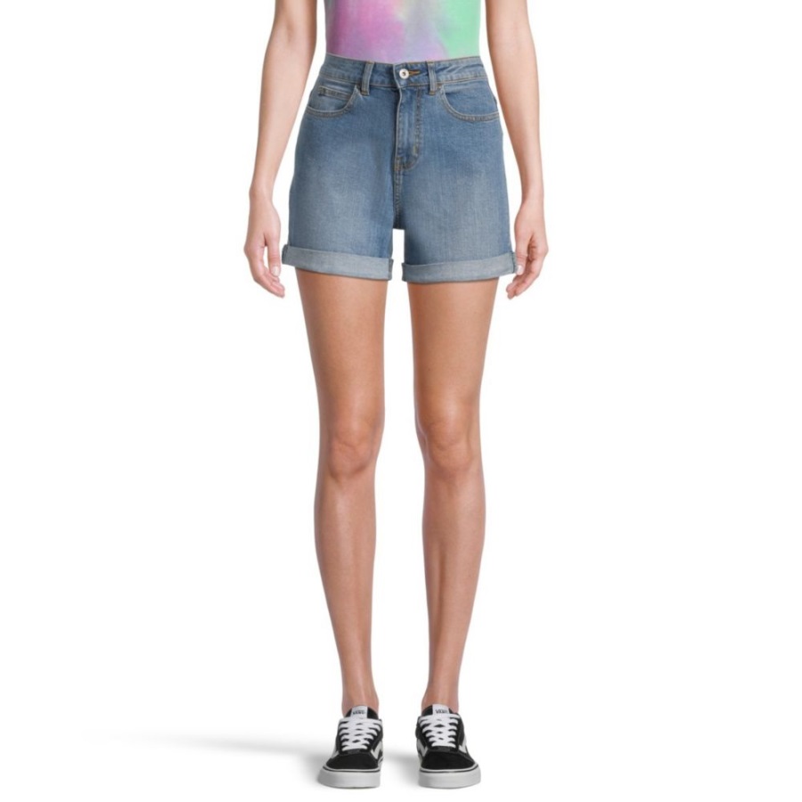 Vans Short Taille Haute à Revers Roulés Pour Femme Ocean Washocean Wash