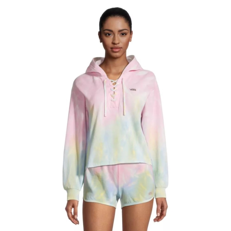 Vans Sweat à Capuche Popsicle Tie And Dye à Lacets Pour Femme Rose Orchidée
