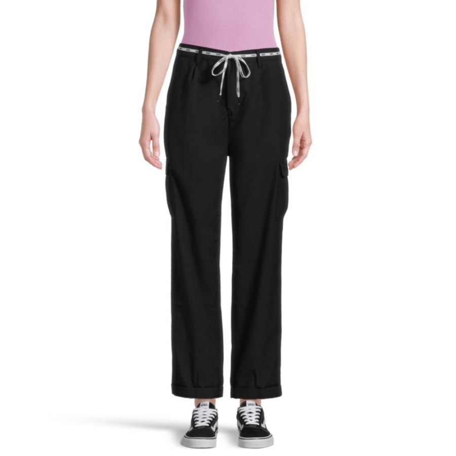 Vans Pantalon Cargo Femme à Lacets Noir