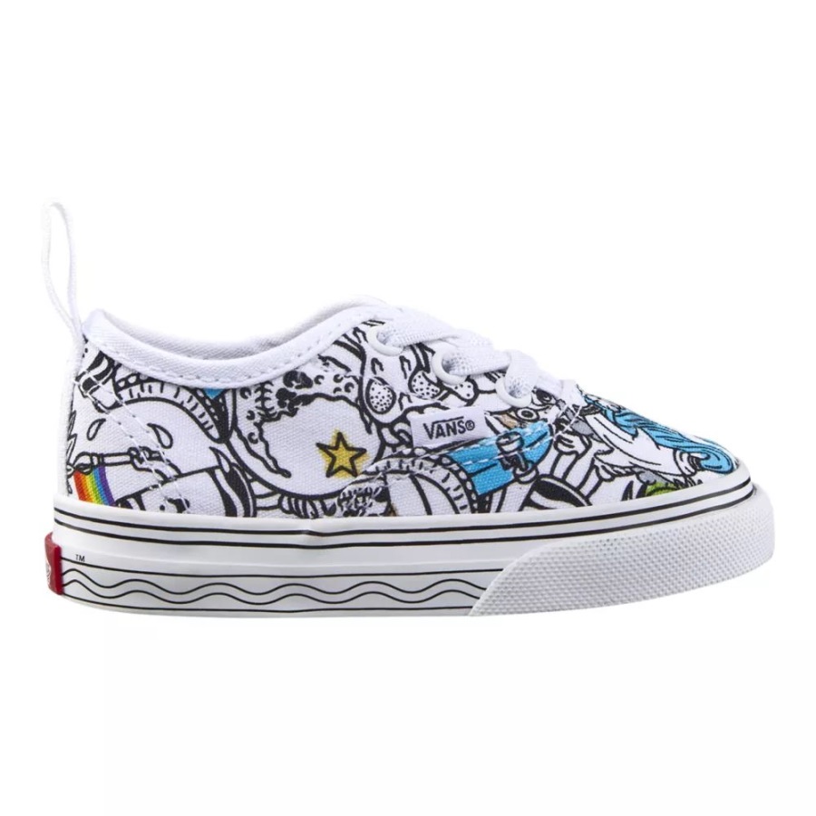 Vans X Crayola Chaussures De Skate à Lacets élastiques Authentiques Pour Tout-petits Enfants Diy-sketch Your Way