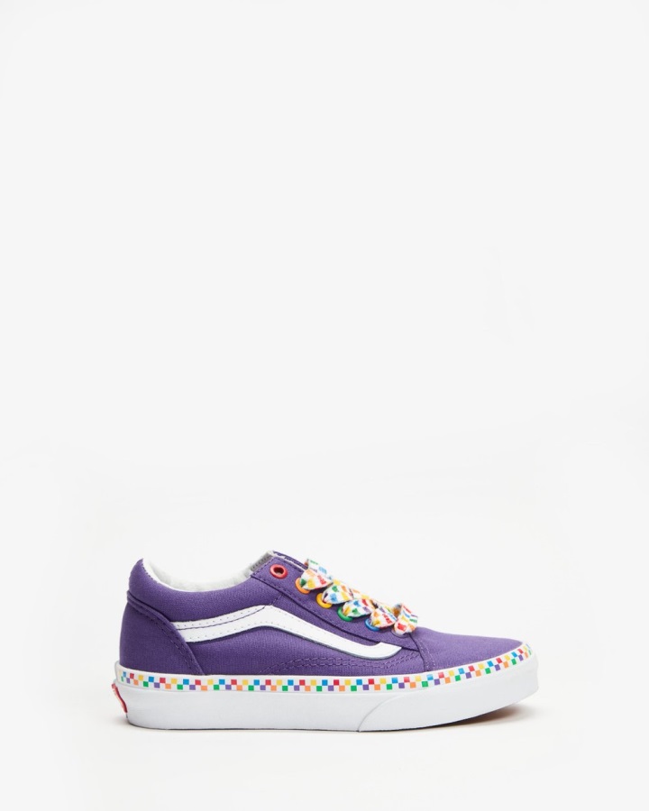 Vans Old Skool Arc-en-ciel Damier - Enfant Heliotrope-true White