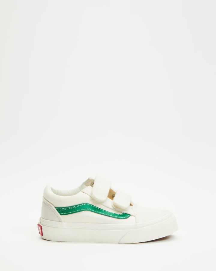 Vans Old Skool Baskets Velcro - Enfant Blanc