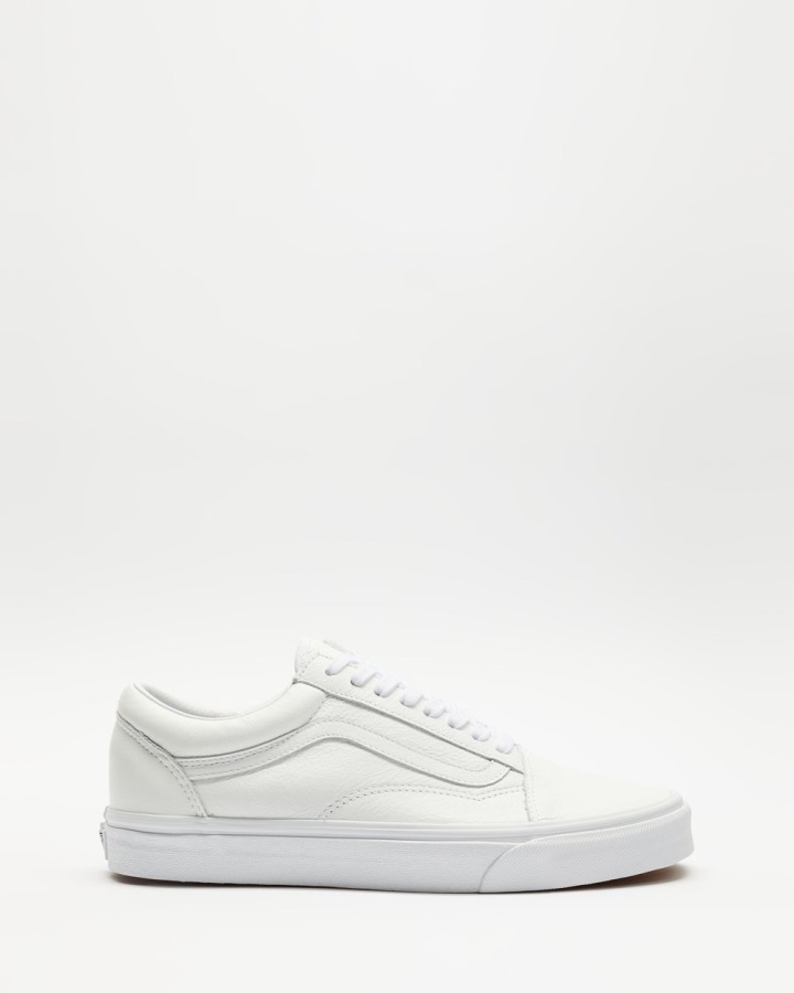Vans Old Skool Cuir - Unisexe Blanc Mono