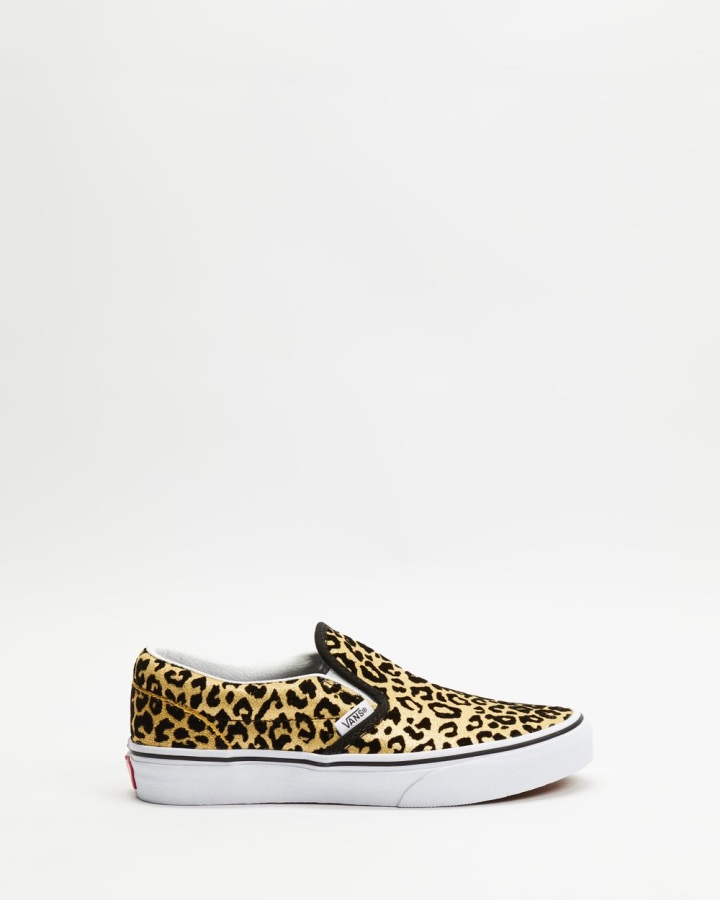 Vans Classic Slip-on - Enfant Black Flocked Leopard