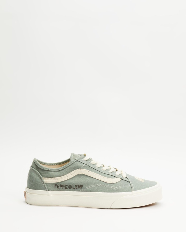 Vans Eco Theory Old Skool Chaussures Fuselées - Unisexe Vert Milieu-marshmallow