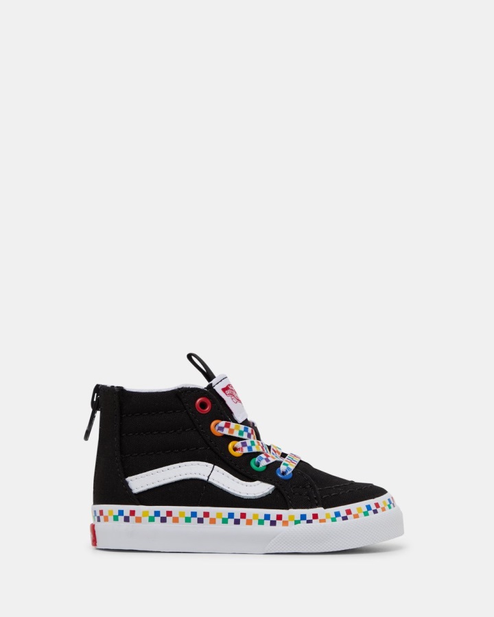 Vans Sk8-hi Zip Arc-en-ciel Check Bébé Noir-multi