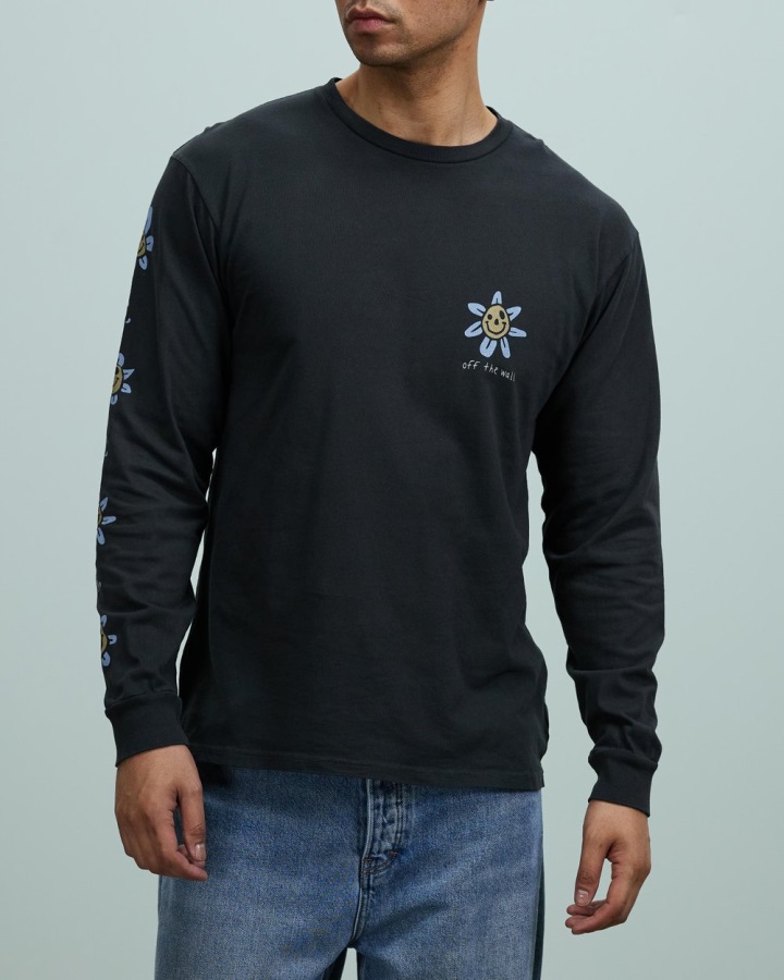 Vans Trippy Grin Floral Ls T-shirt Noir