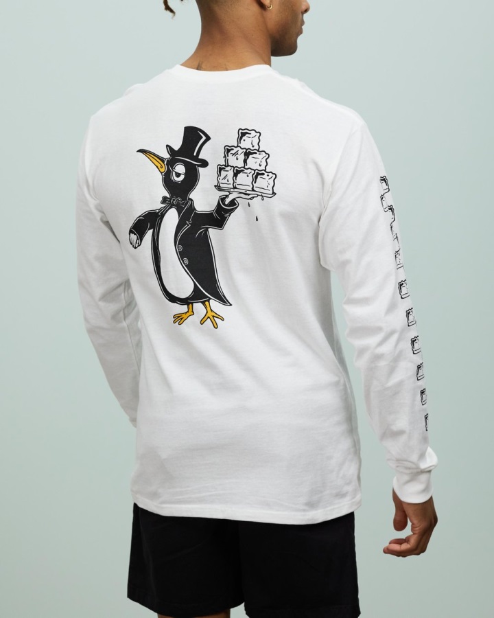 Vans Damier Recherche Ls Tee Blanc